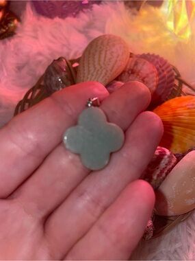 3/$25 Green Aventurine Clover Pendant